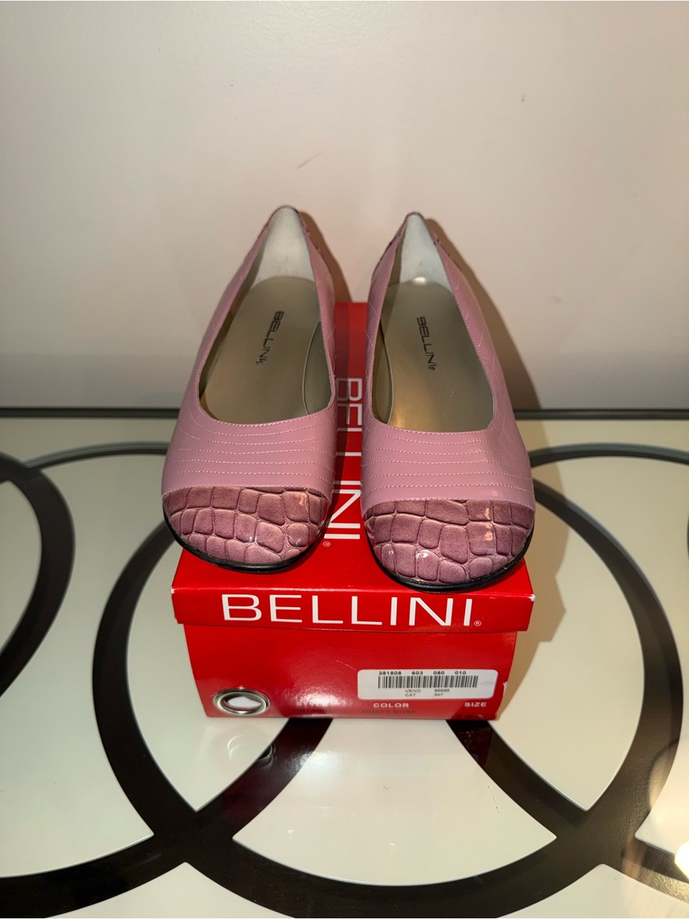 Bellini Light Pink Textured Toe Ballet Flats